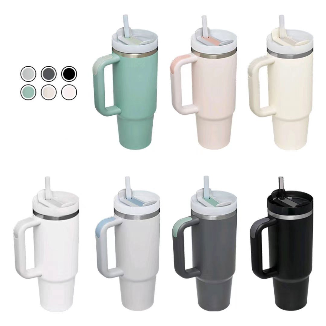 Hot sale simply 40oz sublimation tumbler travel mug double wall stainless steel 40oz tumbler with handle and straw