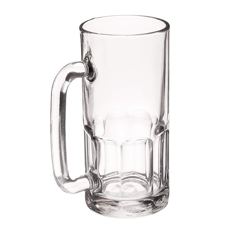 Reihey Glass Beer Cup Glass Mugs for Freezer Solid Heavy Large Beer Glasses with Handle Beer Cups Drinking Glasses 380ml