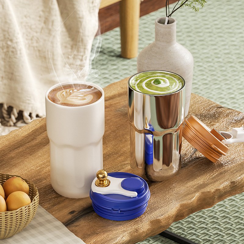 new product ideas 2023 Double Wall Stainless Steel vacuum temperature control smart touch insulated coffee tumbler mug with led