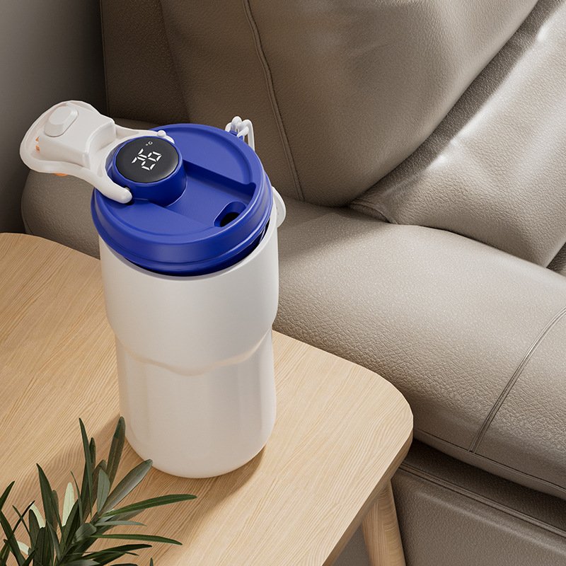new product ideas 2023 Double Wall Stainless Steel vacuum temperature control smart touch insulated coffee tumbler mug with led