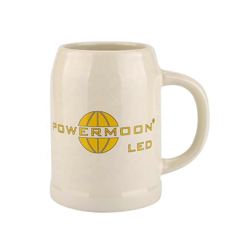 Cheap promotional 500ml beer steins custom logo 16oz ceramic beer mugs