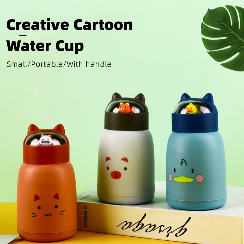 Reusable Cartoon Water Cup Portable Outdoor Sports Fitness Glass Water Bottle Student Mini Cute Travel Mug Coffee Cup
