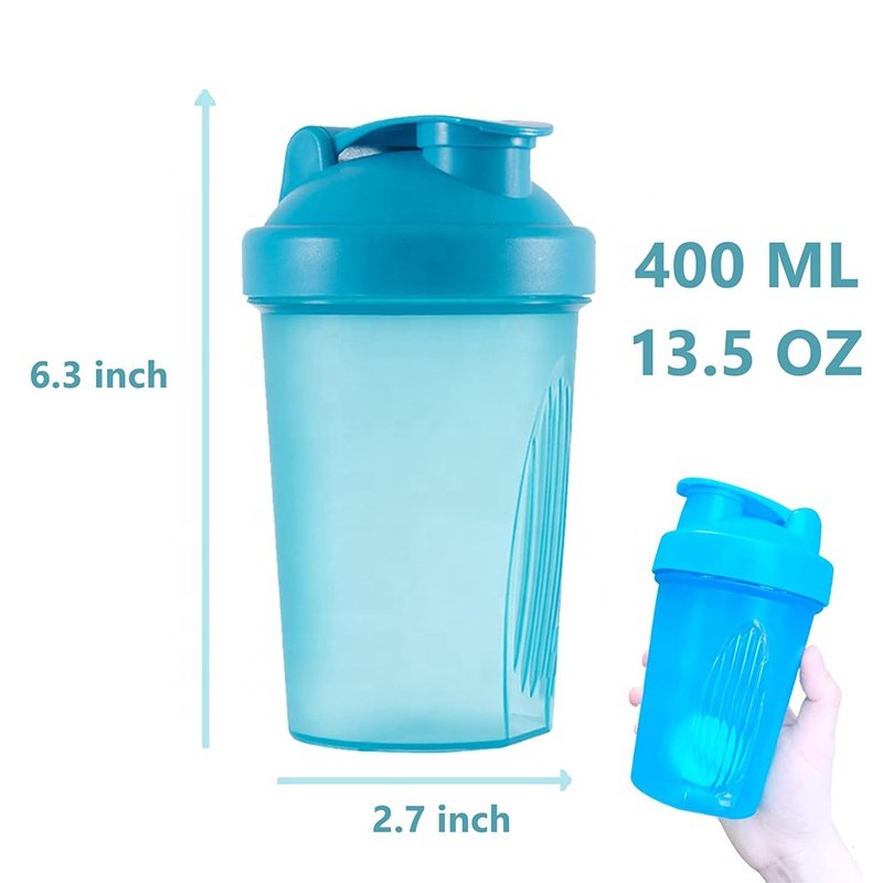 Good Quality Gym Shaker Bottle DIY Plastic Water Bottle Shakes Cup BPA Free 13.5oz / 400ml Sports Protein Shaker