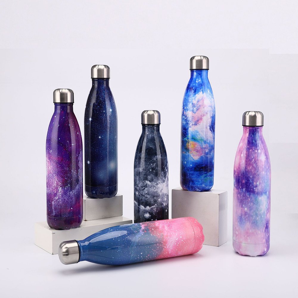 Custom Logo 350ml 500ml 750ml 1000ml Sports Gym Flask Thermal Insulated Double Walled Cola Shape Stainless Steel Water Bottle