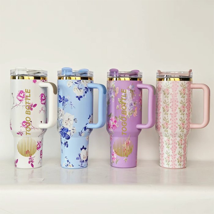 New Arrival 40oz Adventure Stainless Steel Popular H2.0 Fancy Tumbler Double Wall Hot Mug With Handle