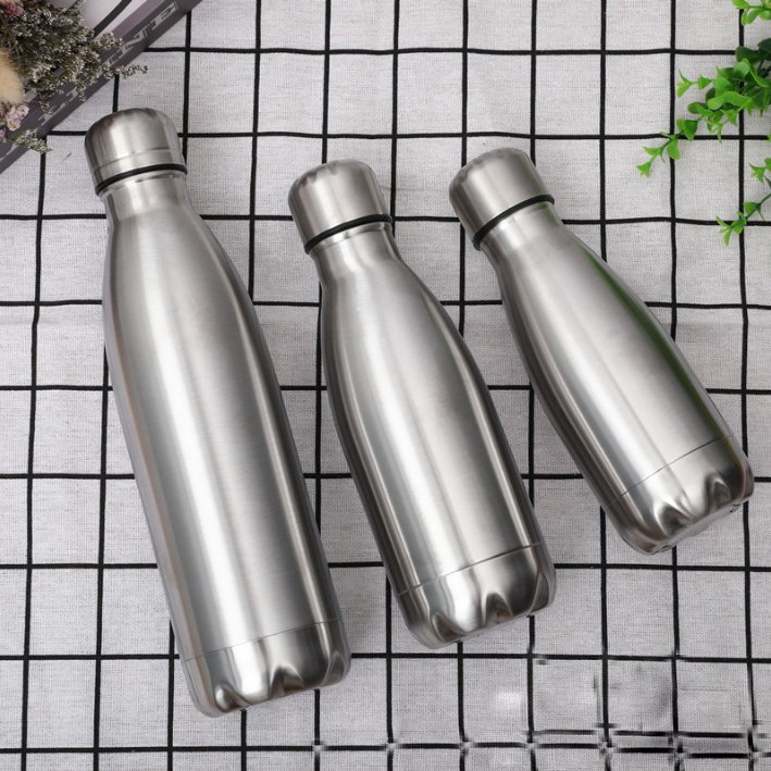 Custom Logo Stainless Steel Water Bottle Shape Vacuum Flask Bottle Single Wall Stainless Steel Water Bottle