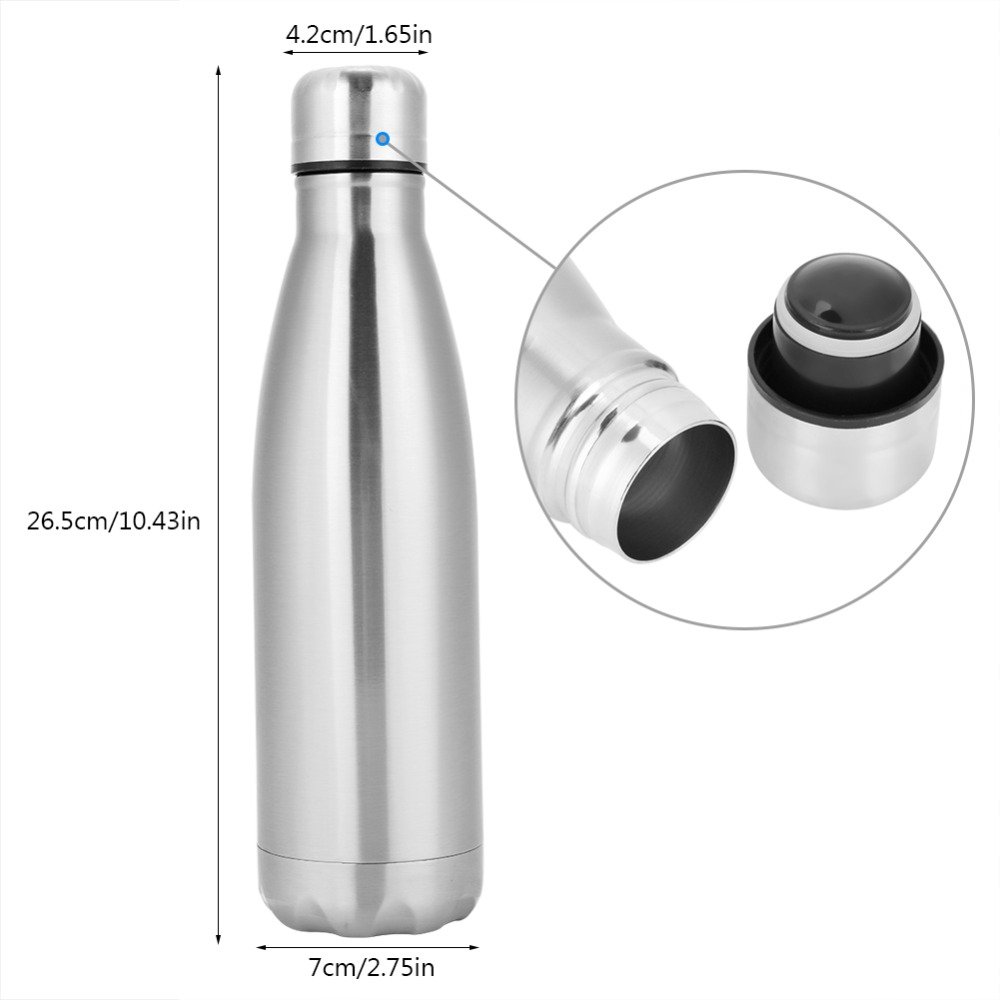 Custom Logo Stainless Steel Water Bottle Shape Vacuum Flask Bottle Single Wall Stainless Steel Water Bottle