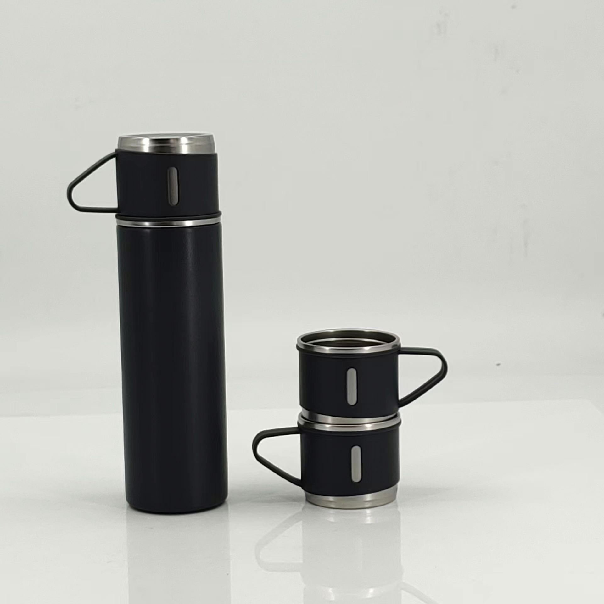 Custom logo luxury Corporate Business Gift box set drinkware set thermos Vacuum flask stainless steel water bottle with 2 cup