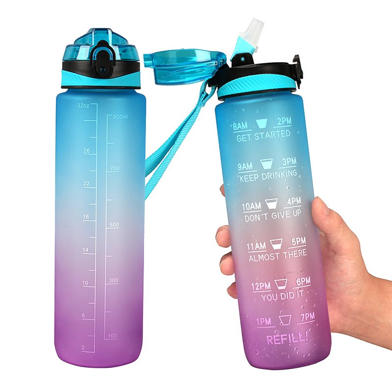 Hot selling products 2023 Fashion 1 gallon time marker water bottle time with time market markings timer marker straw