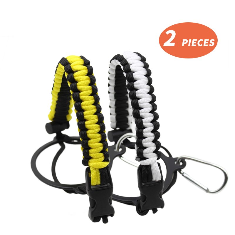 Custom Logo Paracord Carrier Safety Ring and Carabiner for Wide Mouth Water Bottles for Hiking and Camping Vacuum Flasks