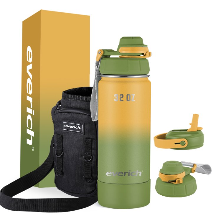 Hydro water bottle Multiple LIDS are available with food container and bottle brush custom logo custom pattern
