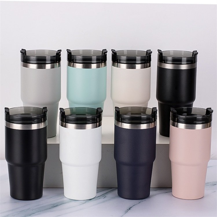 Wholesale new custom double wall mugs stainless steel water bottle cup camping tumbler cups with twisted lid