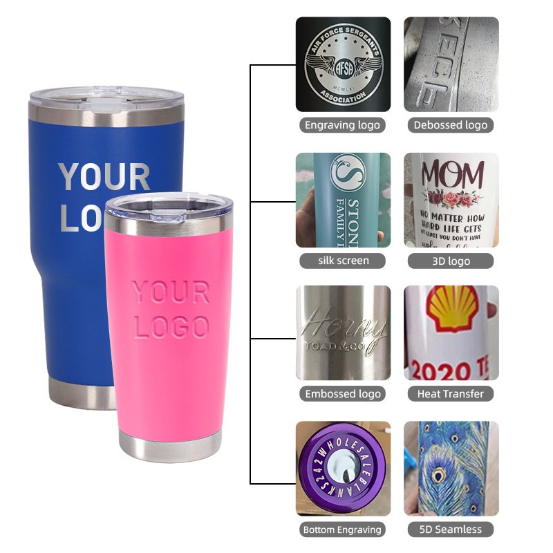 Multicolor stock 20oz 30oz Travel mug Stainless Steel Vacuum Insulated Double Wall custom logo Tumbler With Leakproof Lid
