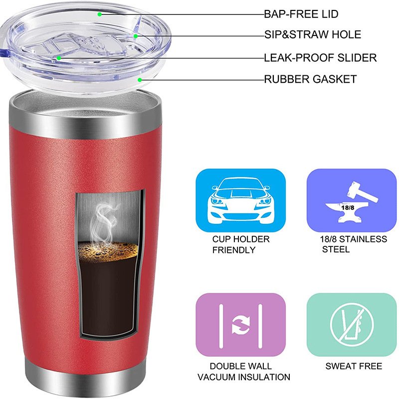 Multicolor stock 20oz 30oz Travel mug Stainless Steel Vacuum Insulated Double Wall custom logo Tumbler With Leakproof Lid