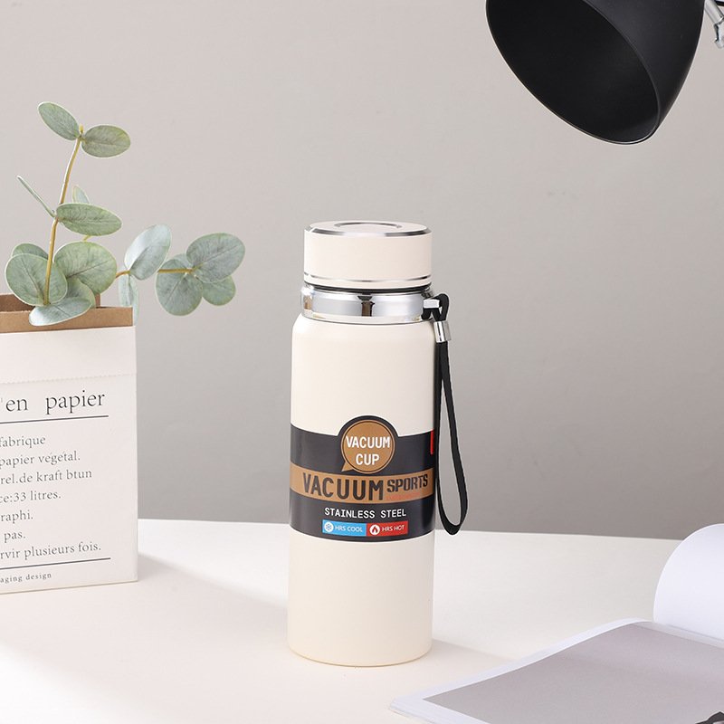 600ml Large Capacity 316 Stainless Steel Portable Business Travel Vacuum Flask Thermoses With Rope Kettle