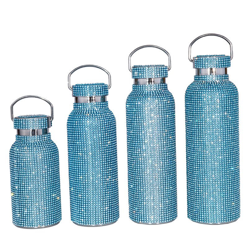 750ml Diamond Water Bottle Rhinestone tumbler Bling Cup Vacuum Flask Diamond Glitter Thermoses for Women Water Bottle