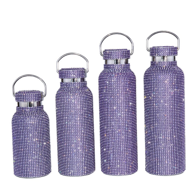 750ml Diamond Water Bottle Rhinestone tumbler Bling Cup Vacuum Flask Diamond Glitter Thermoses for Women Water Bottle
