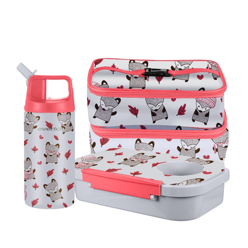 new design 450ml plastic lunch box stainless steel water bottle wholesale sets for kids school outdoor camping