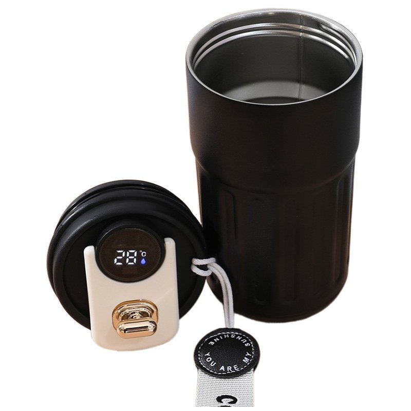 Led Smart Temperature Double Walled Stainless Steel Travel Coffee Mug Vacuum Insulated Reusable Coffee Tumbler Water Bottle