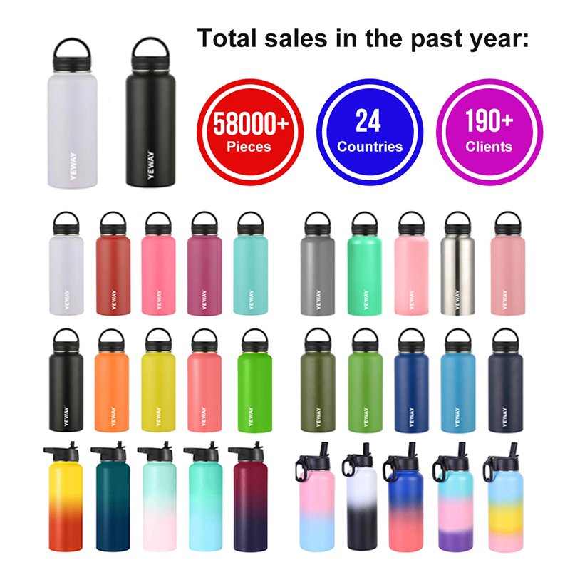 Items Bouteilles De Sport Metal Wide Mouth Water Bottle Insulated Double Wall Stainless Steel Water Bottle