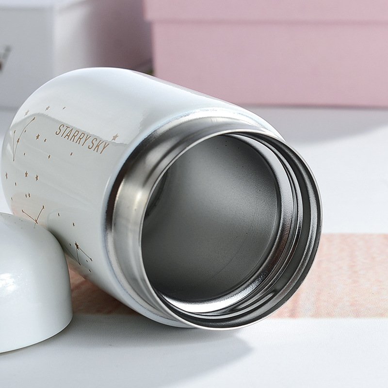 200ml Creative Mini Thermos Portable Cute 304 Stainless Steel Starry Sky Water Bottle Cup Vacuum Flask for Kids Girl Boy Student