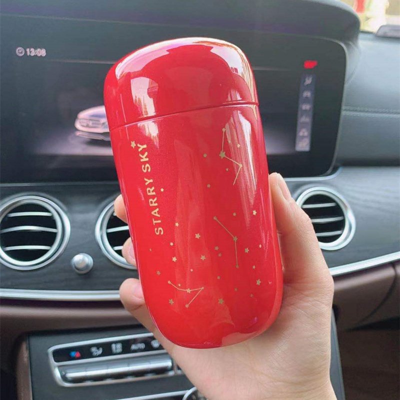 200ml Creative Mini Thermos Portable Cute 304 Stainless Steel Starry Sky Water Bottle Cup Vacuum Flask for Kids Girl Boy Student