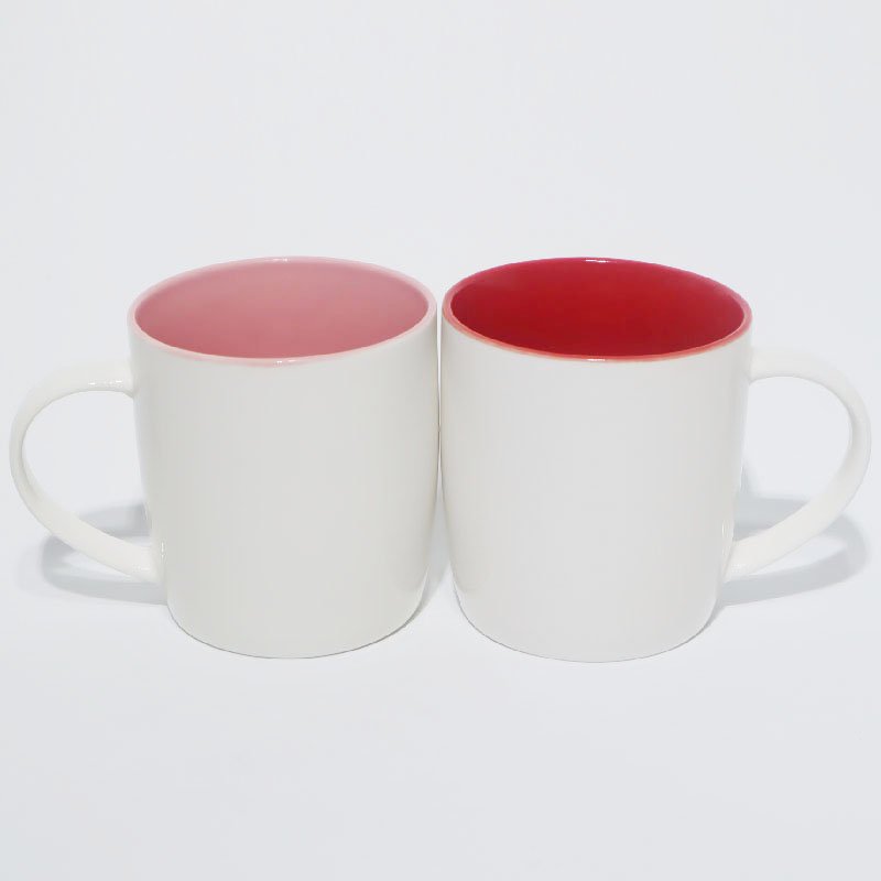 Good Quality Sublimation Ceramic Mug Inner Handle Color Glazed Mugs Customized Cups