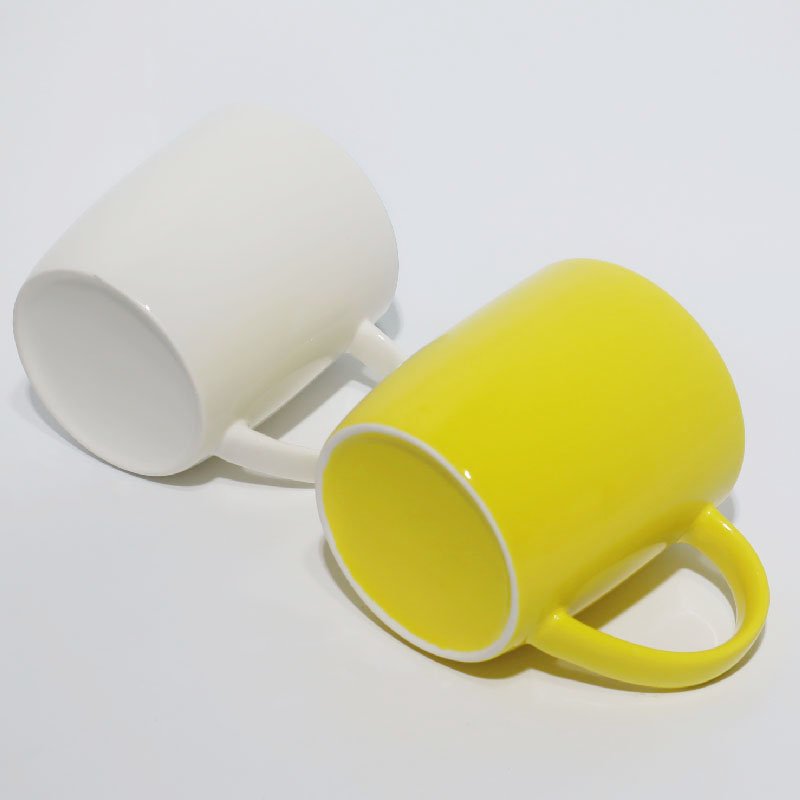Good Quality Sublimation Ceramic Mug Inner Handle Color Glazed Mugs Customized Cups