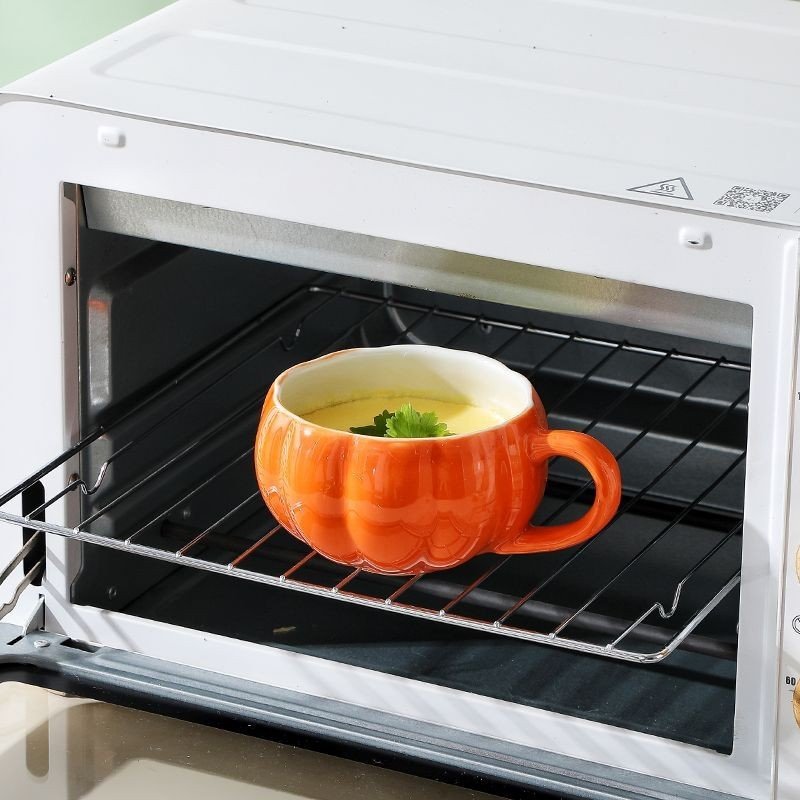 Halloween Accessories Pumpkin Creative Tableware Wholesale Milk Coffee Cup Breakfast Oatmeal Ceramic Mug With Spoon Lid