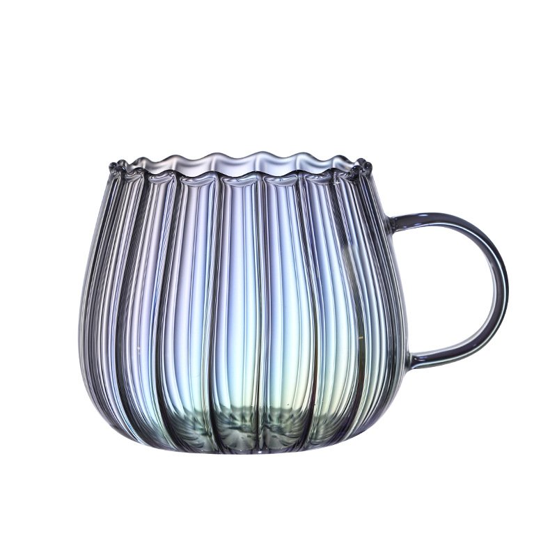 New Creative Pumpkin Shape High Borosilicate Glass Cup 400ml glass mug with Handle for tea hot water