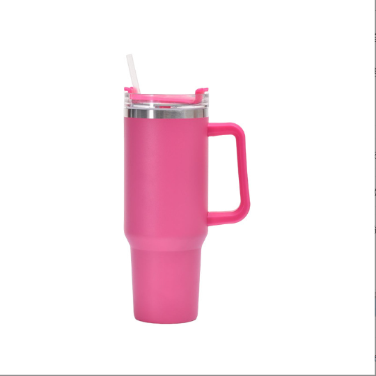 Powder Coating 40oz Adventure 18/8 Vacuum Travel Tumbler With Handle & Straw Ready To Ship Customize LOGO