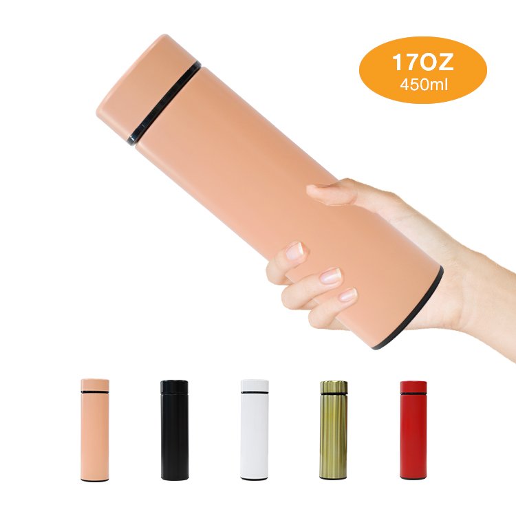 Free Sample Wholesale Gym Temperature Display Water Bottle Bottle Custom Double Walled Stainless Steel 500ML