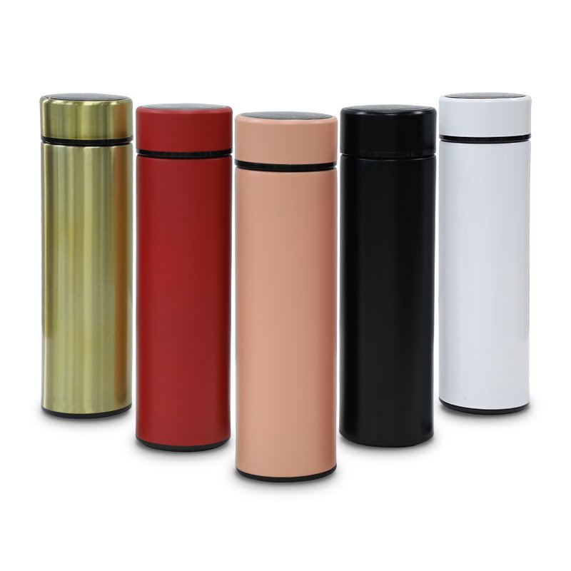 Free Sample Wholesale Gym Temperature Display Water Bottle Bottle Custom Double Walled Stainless Steel 500ML