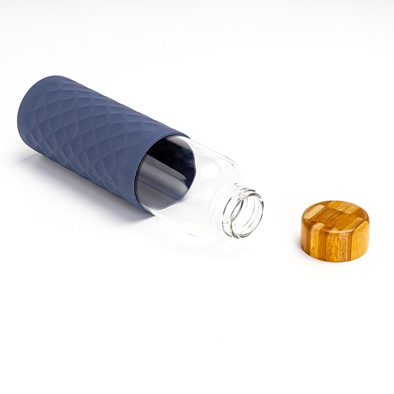protein shaker bottles oem private label, sustainable rubber cover glass water bottle