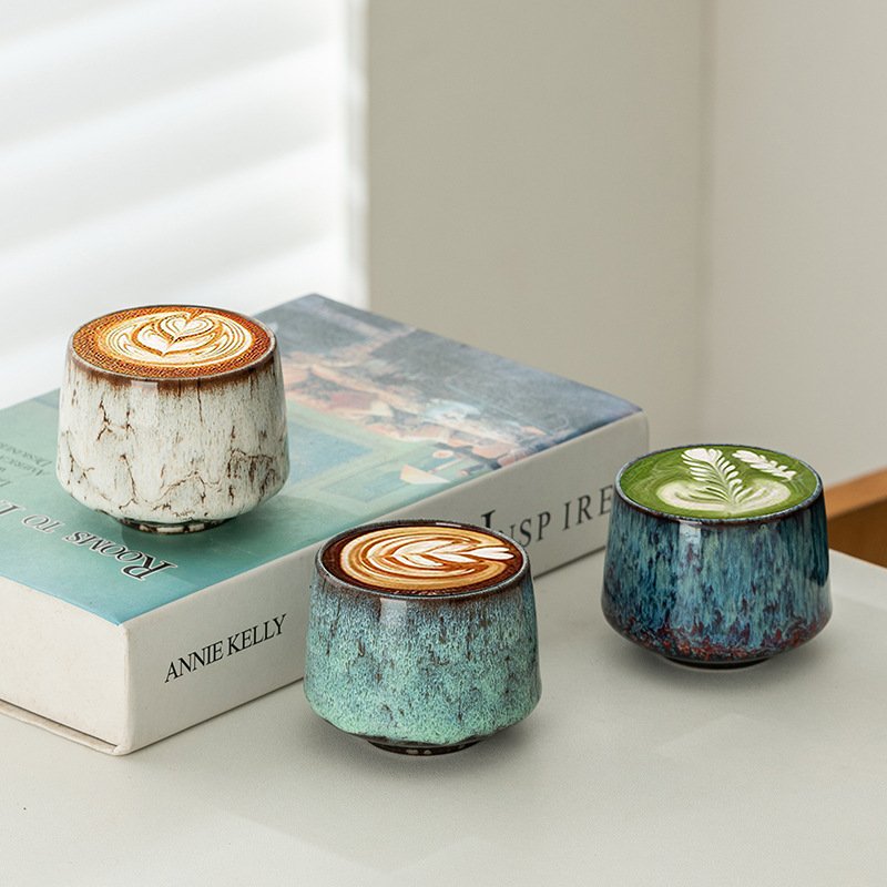 Pottery Kiln Ceramic Water Tea Mugs Latte Cocoa Porcelain Drinks Mug 200ml Cappuccino Coffee Cup without Handle