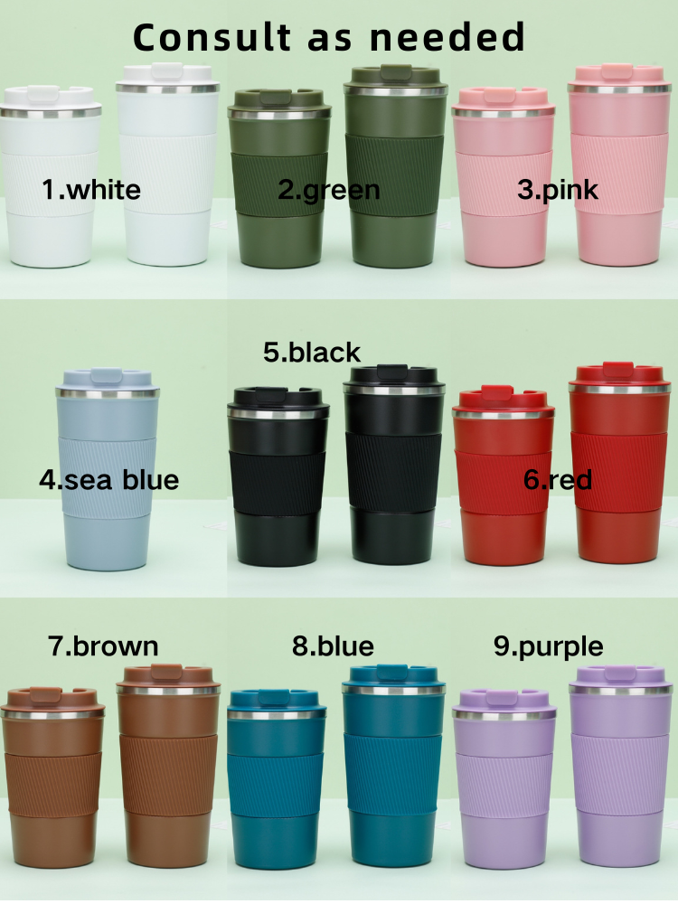 380ML American Design 304 Stainless Steel Travel Mug Modern Style Portable Thermos Cup for Car Use