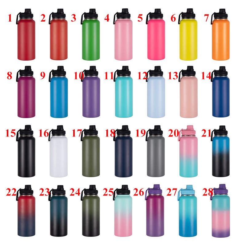 Eco-friendly Products 2024 Stainless Steel Insulated Water Bottles 32 oz Double Wall Vacuum Flask Gym Sports Thermos Bottle Cups