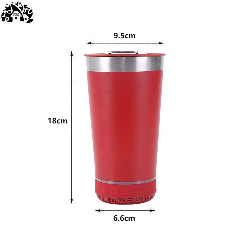 16oz Bluetooth audio car cup New portable car coffee cup 304 stainless steel thermos cup