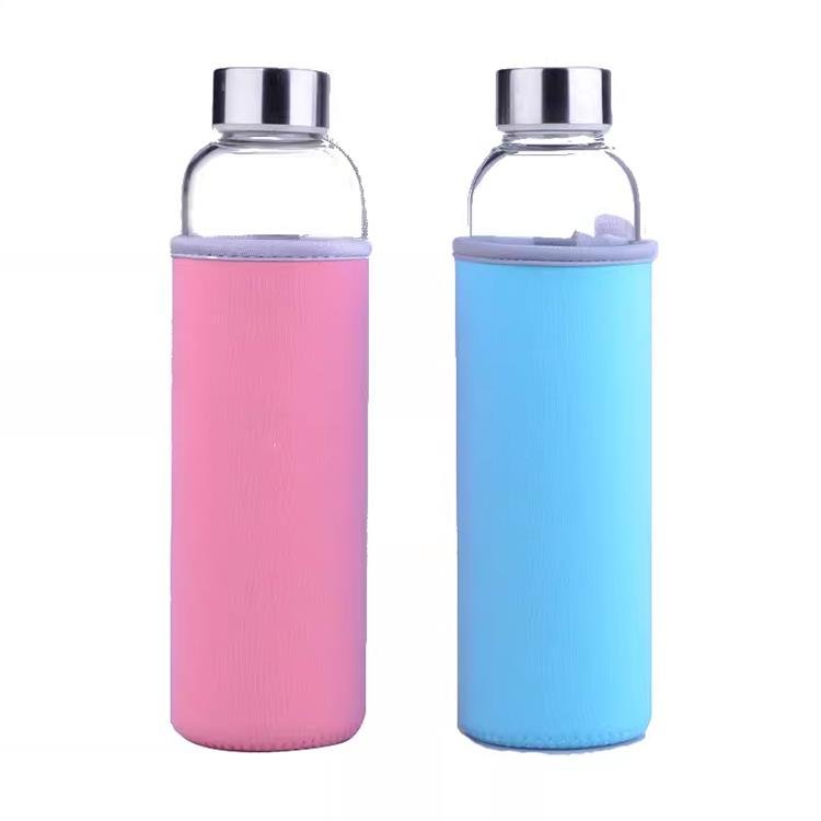 Water Bottles 18oz Reusable High borosilicate glass water bottle Perfect Travel Storing Beverages Juice