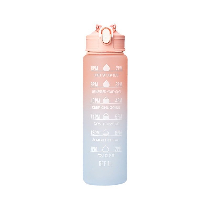 Sports Water Bottle Leak Proof with Motivational Time Marker PC Travel OPP Bag Wholesale Food Grade Fitness Gym Outdoor Unisex