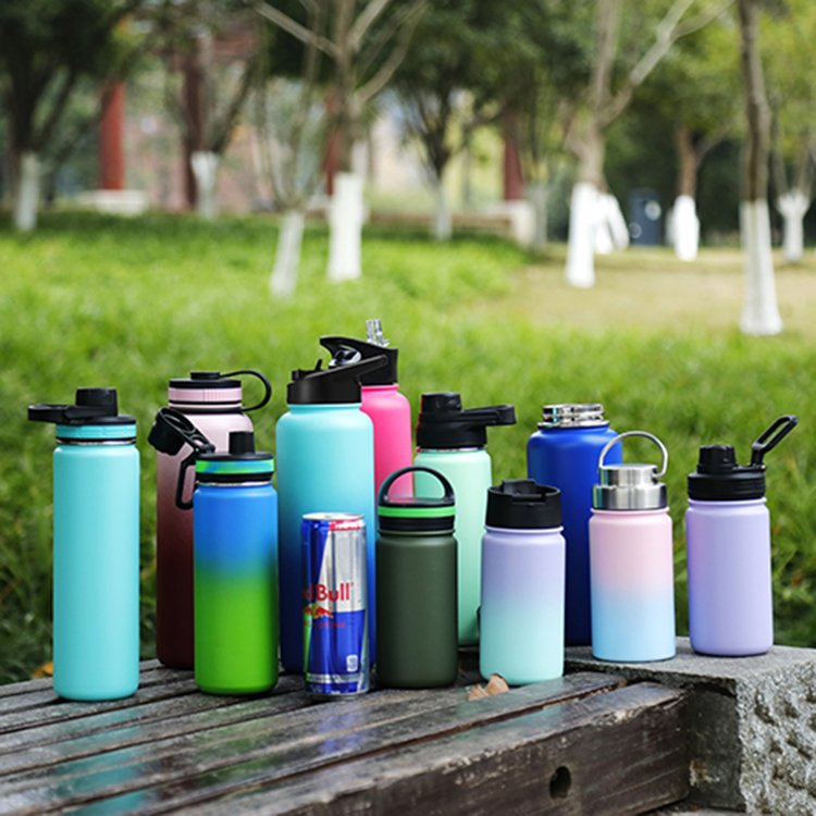 2024 New Custom logo 32oz 40oz Double Wall Vacuum Flask Insulated Stainless Steel Sports Water Bottle with Sports Lids