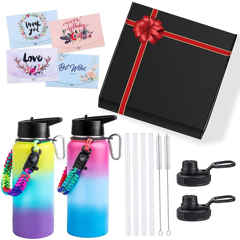 2024 New Custom logo 32oz 40oz Double Wall Vacuum Flask Insulated Stainless Steel Sports Water Bottle with Sports Lids