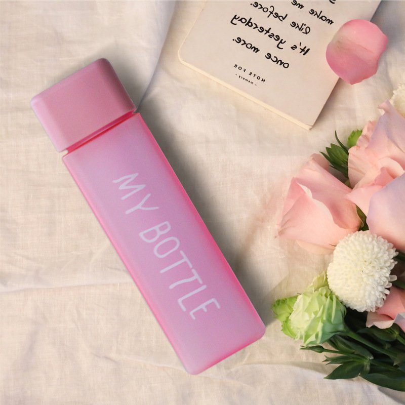 Customized Transparent Bottle Juice Leak-proof Travel Water Bottle New Square Frosted Plastic Water Bottle With LOW MOQ