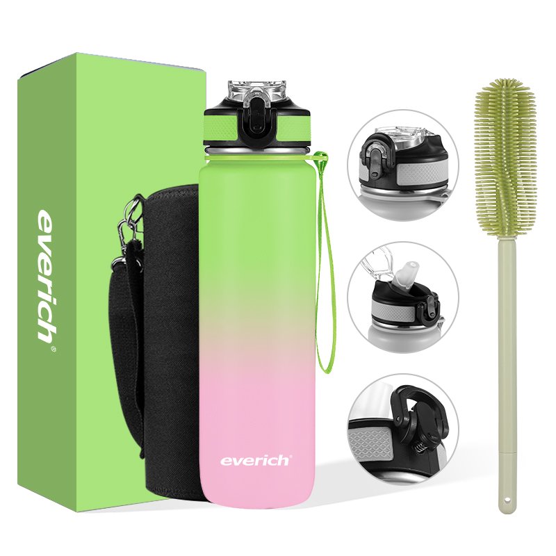 Hot selling insulated stainless steel water bottle wide mouth easy carry with straw and strap