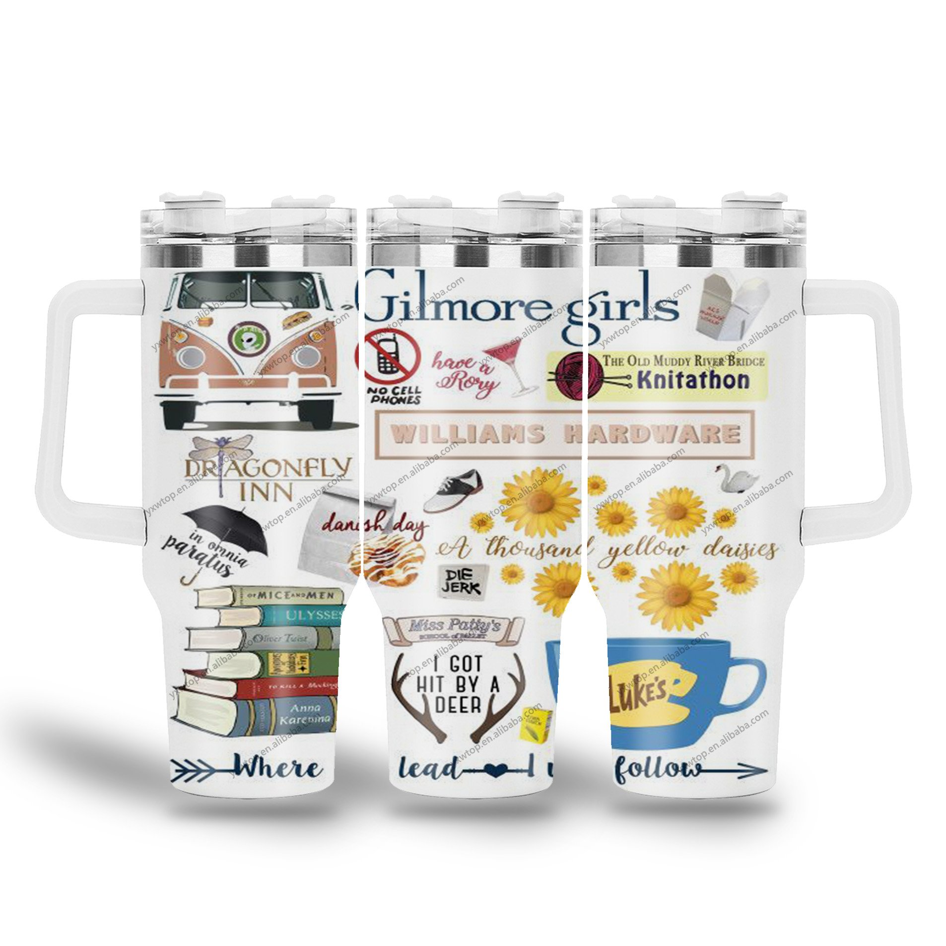 newest custom design tv show gilmore girls merchandise ss316 stainless steel coffee cup Tumbler 40oz Insulated mugs With Handle