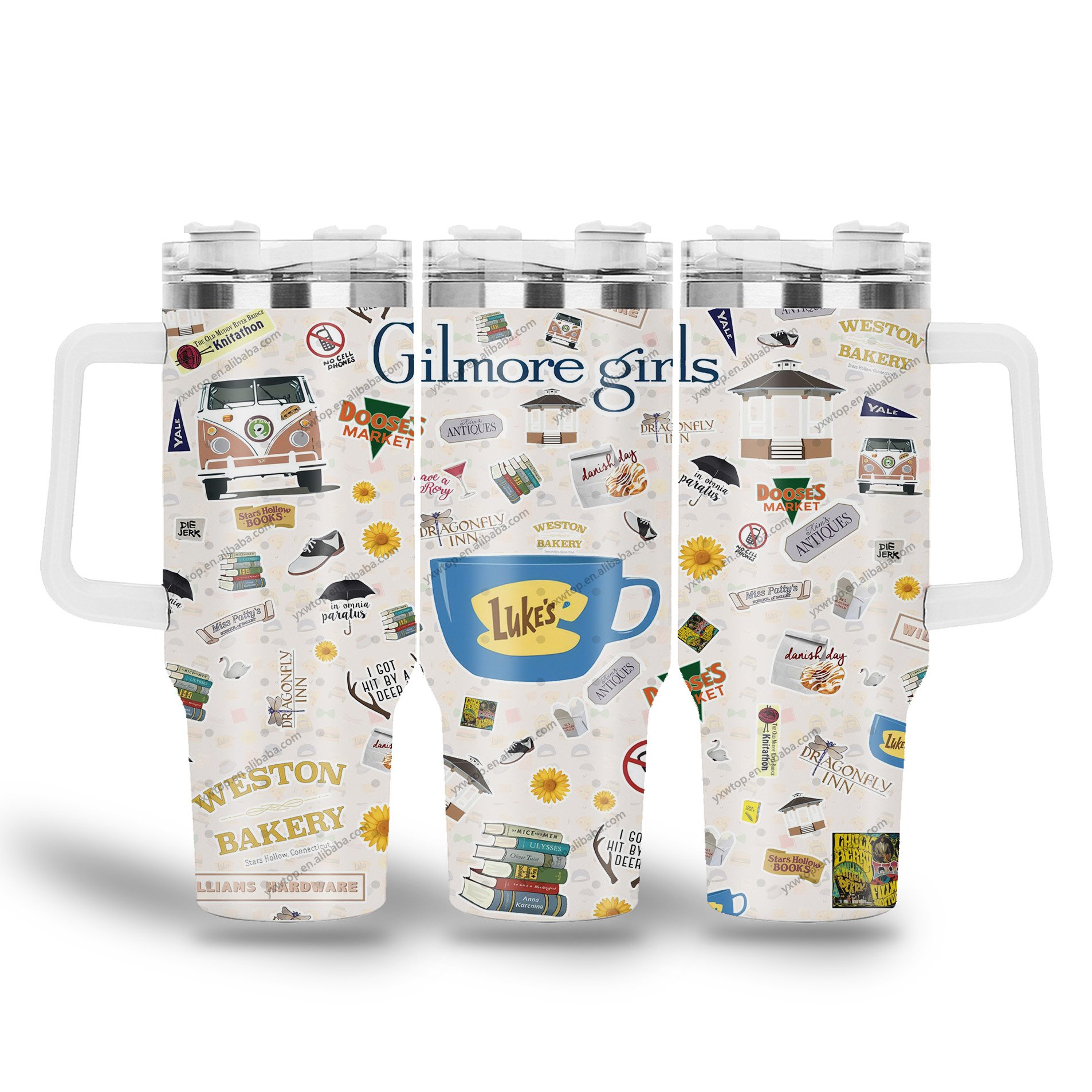 newest custom design tv show gilmore girls merchandise ss316 stainless steel coffee cup Tumbler 40oz Insulated mugs With Handle