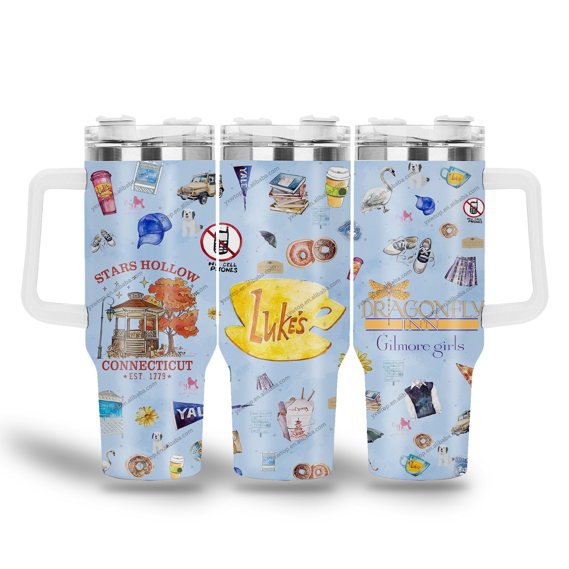 newest custom design tv show gilmore girls merchandise ss316 stainless steel coffee cup Tumbler 40oz Insulated mugs With Handle
