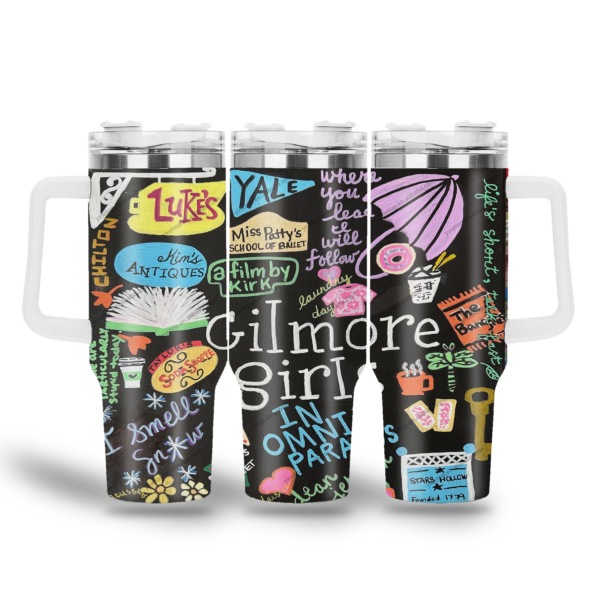 newest custom design tv show gilmore girls merchandise ss316 stainless steel coffee cup Tumbler 40oz Insulated mugs With Handle