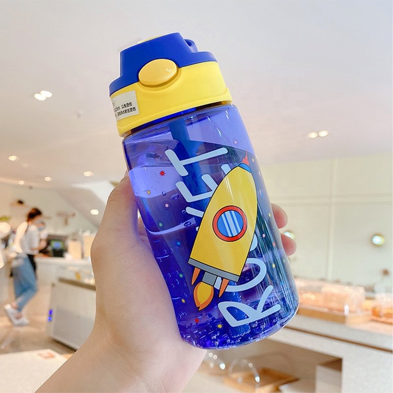 Bpa Free Clear Baby Drinking Bottle Portable Kids Drink Cute Water Bottles Kids With Straw For Kids School