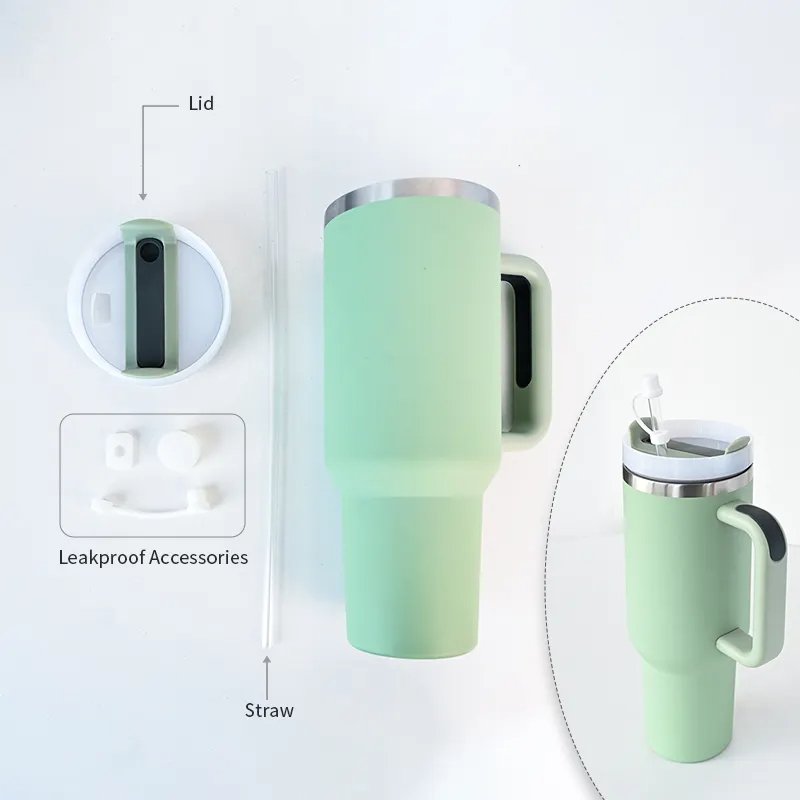 2024 Factory Best Hot Selling Stainless steel insulated tumbler Custom Logo Travel Mug 30oz 40oz Tumbler With Handle And Straw